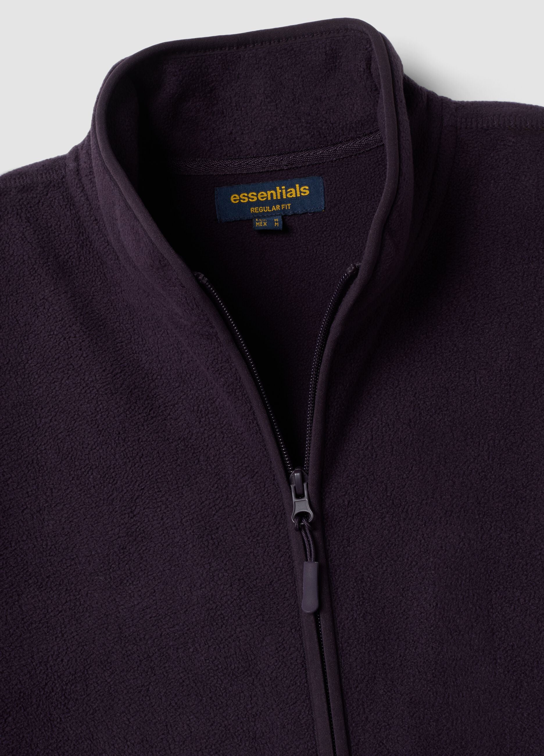 Felpa viola in pile con colletto regular fit