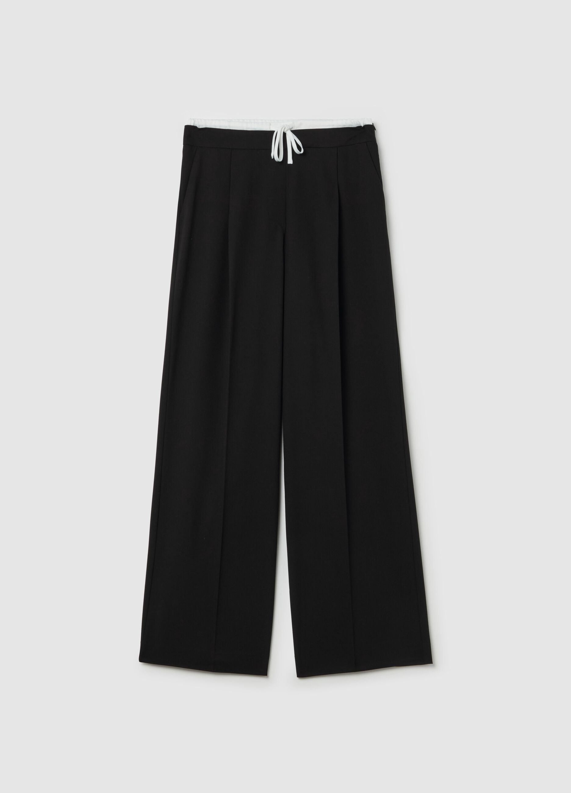 Pantaloni jogger a gamba larga con coulisse 