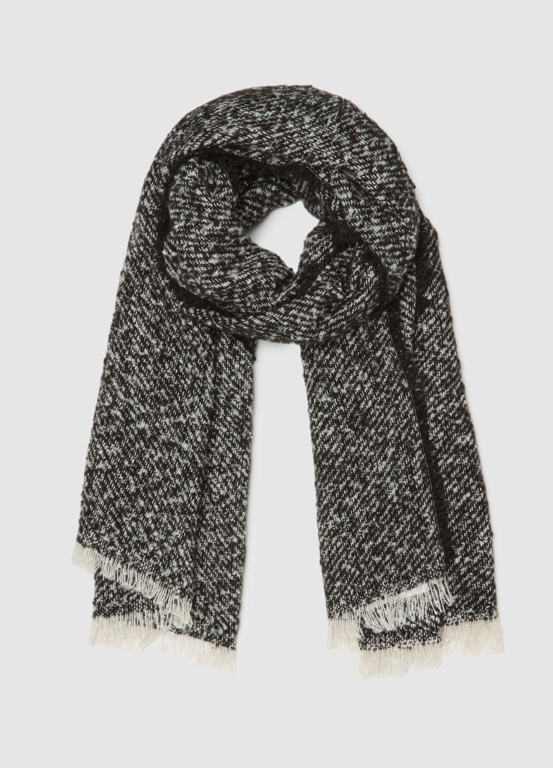 Heavy Grey Scarf in Mixed Materials