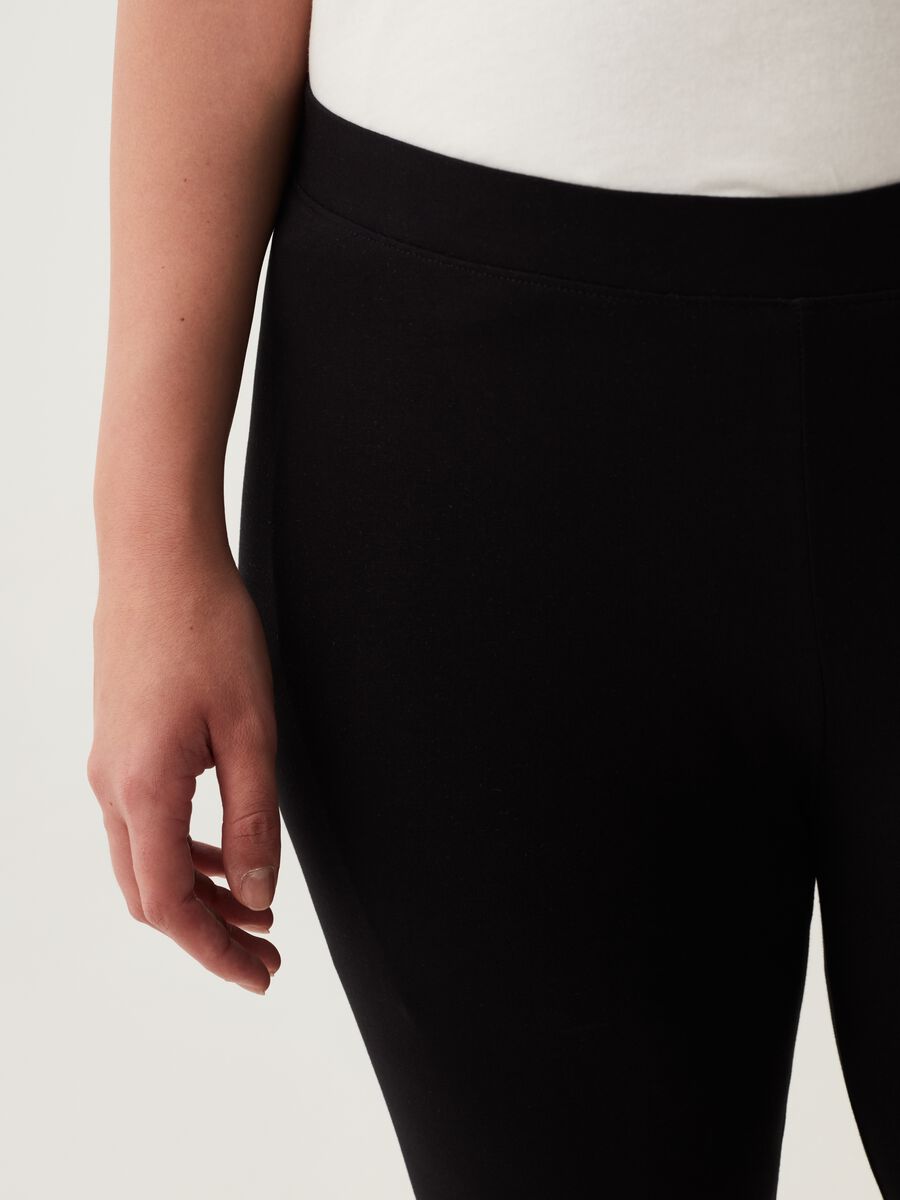 Leggings in cotone stretch tinta unita Curvy_3
