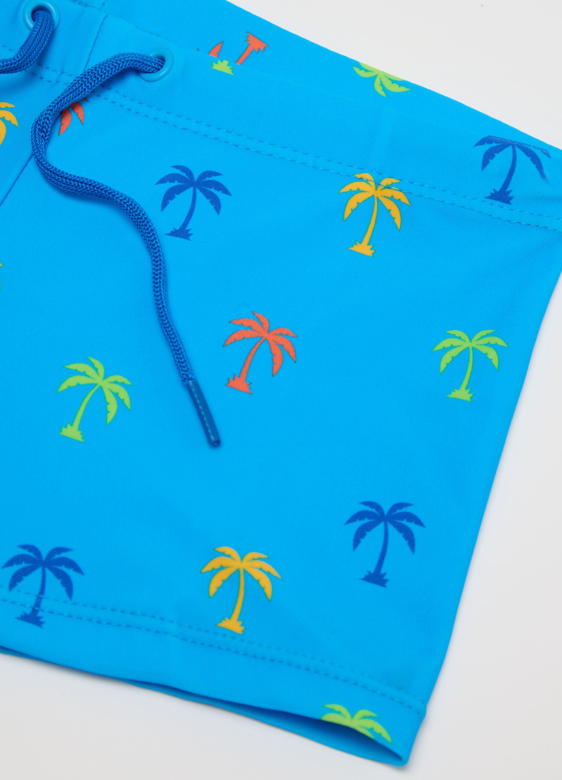 Costume slip da bambino in tessuto elasticizzato azzurro