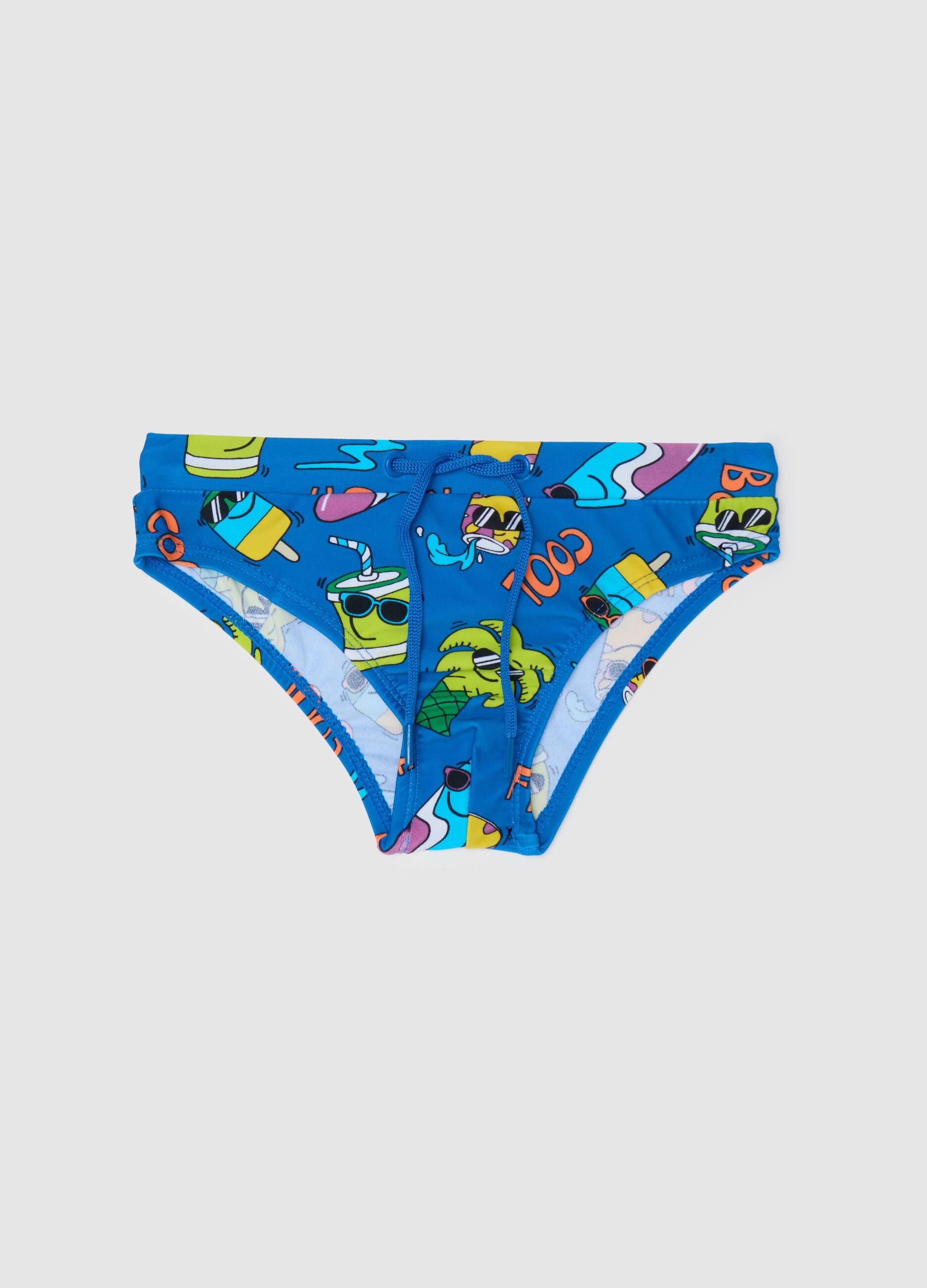 Slip mare da bambino in tessuto elasticizzato blu