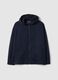Felpa blu in viscosa elasticizzato regular fit con zip_0