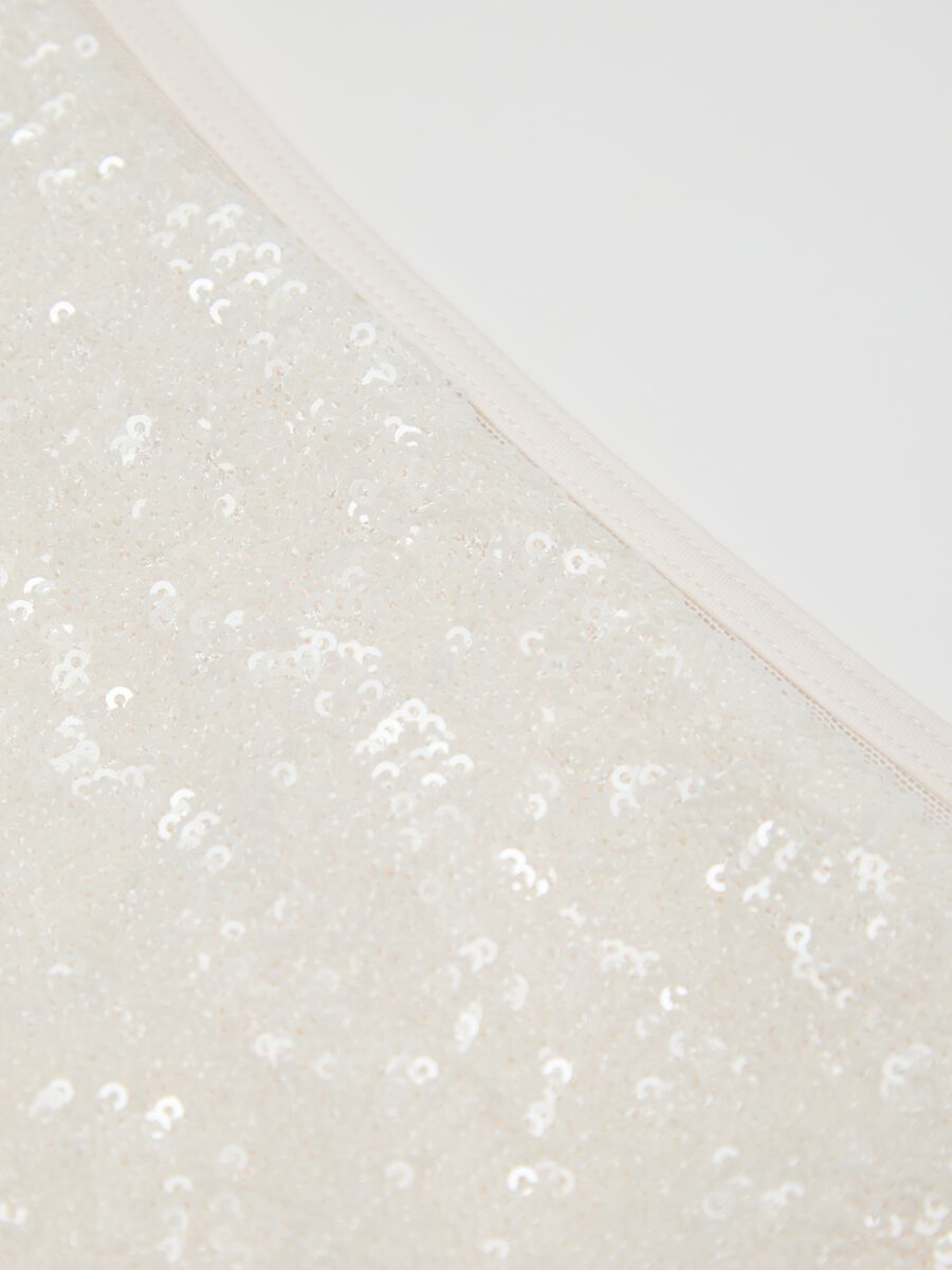 Women’s Brazilian-cut briefs in white stretch fabric with sequins_6