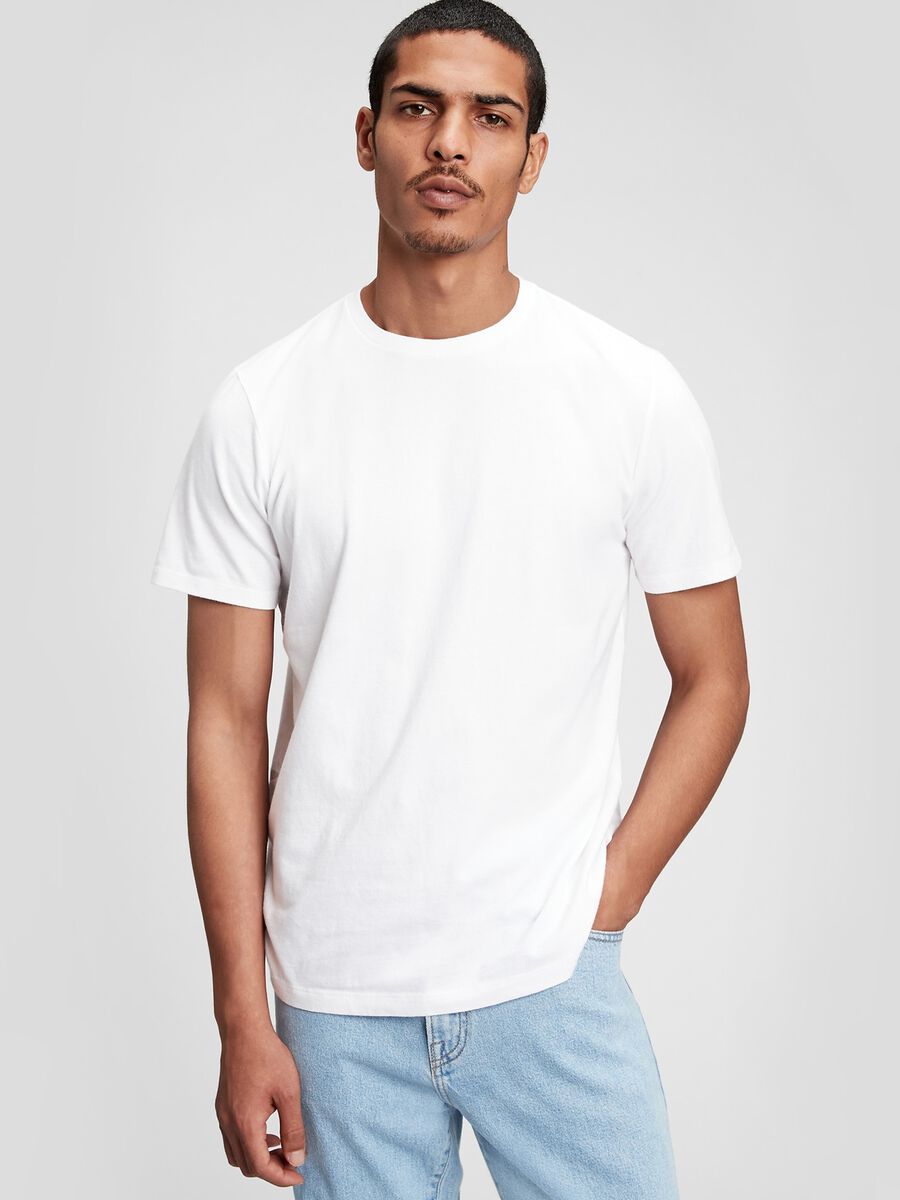 T-shirt girocollo in cotone_0