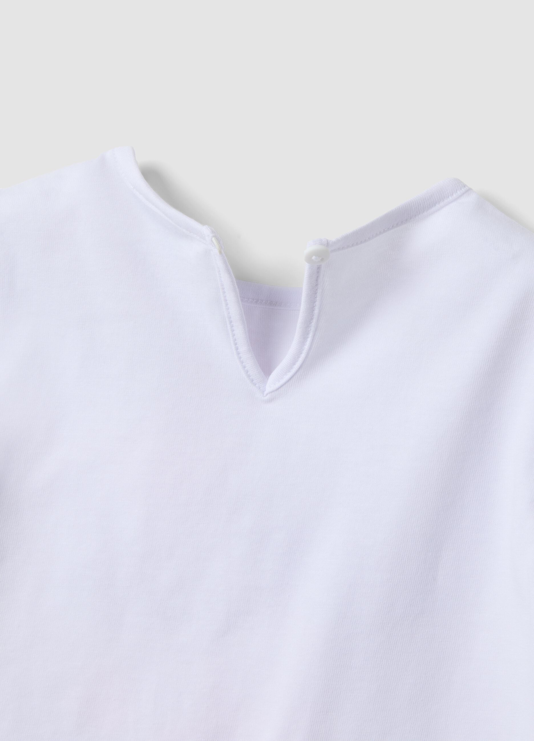 White and pink pure cotton set with T-shirt and leggings