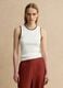 White Stretch Cotton Vest Regular Fit with Embroidered Edges_2