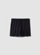 Girls' black pure cotton shorts, regular fit_3