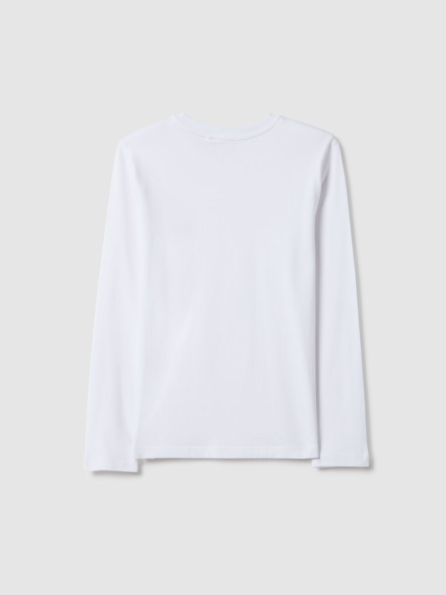 T-shirt in puro cotone bianca regular fit per ragazzo_4