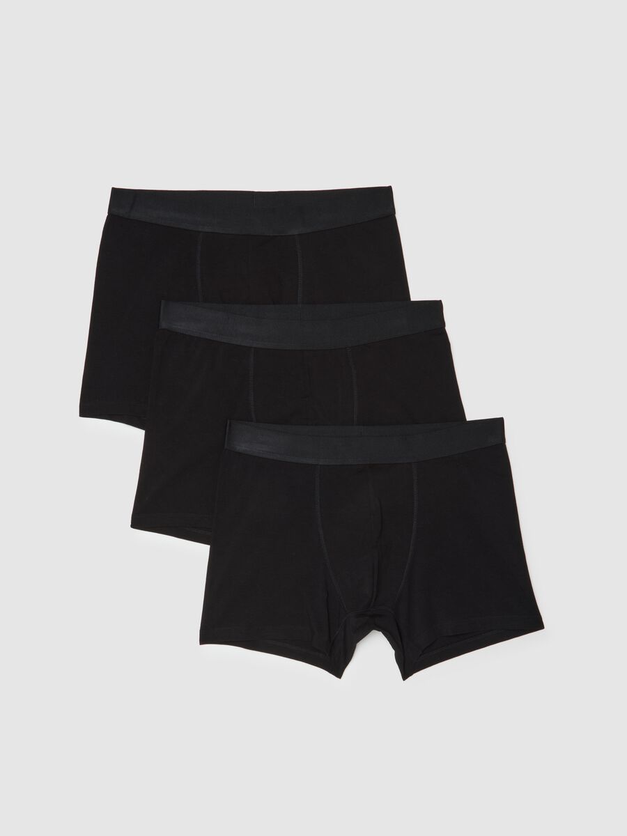 Set of three black stretch cotton regular fit boxers_4