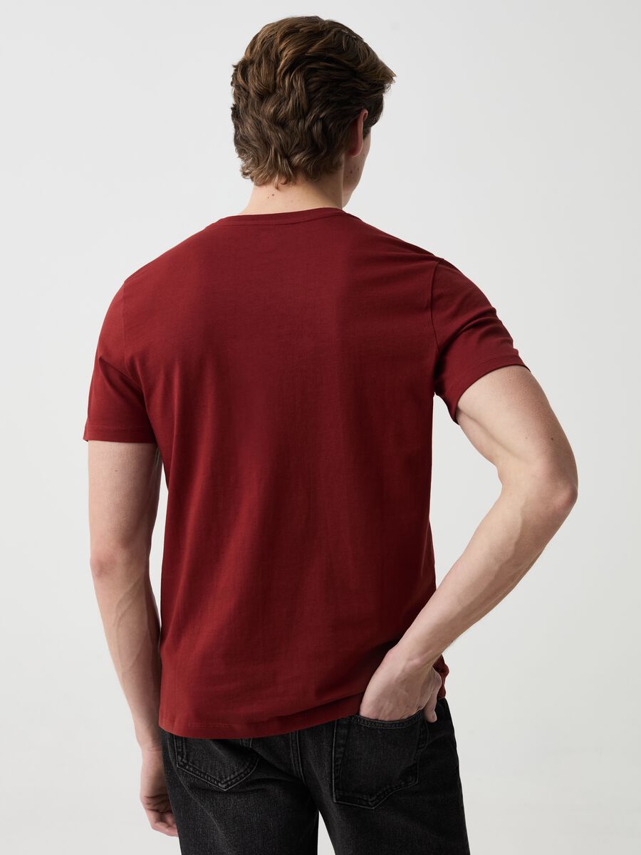 T-shirt in cotone bio con scollo a V_1