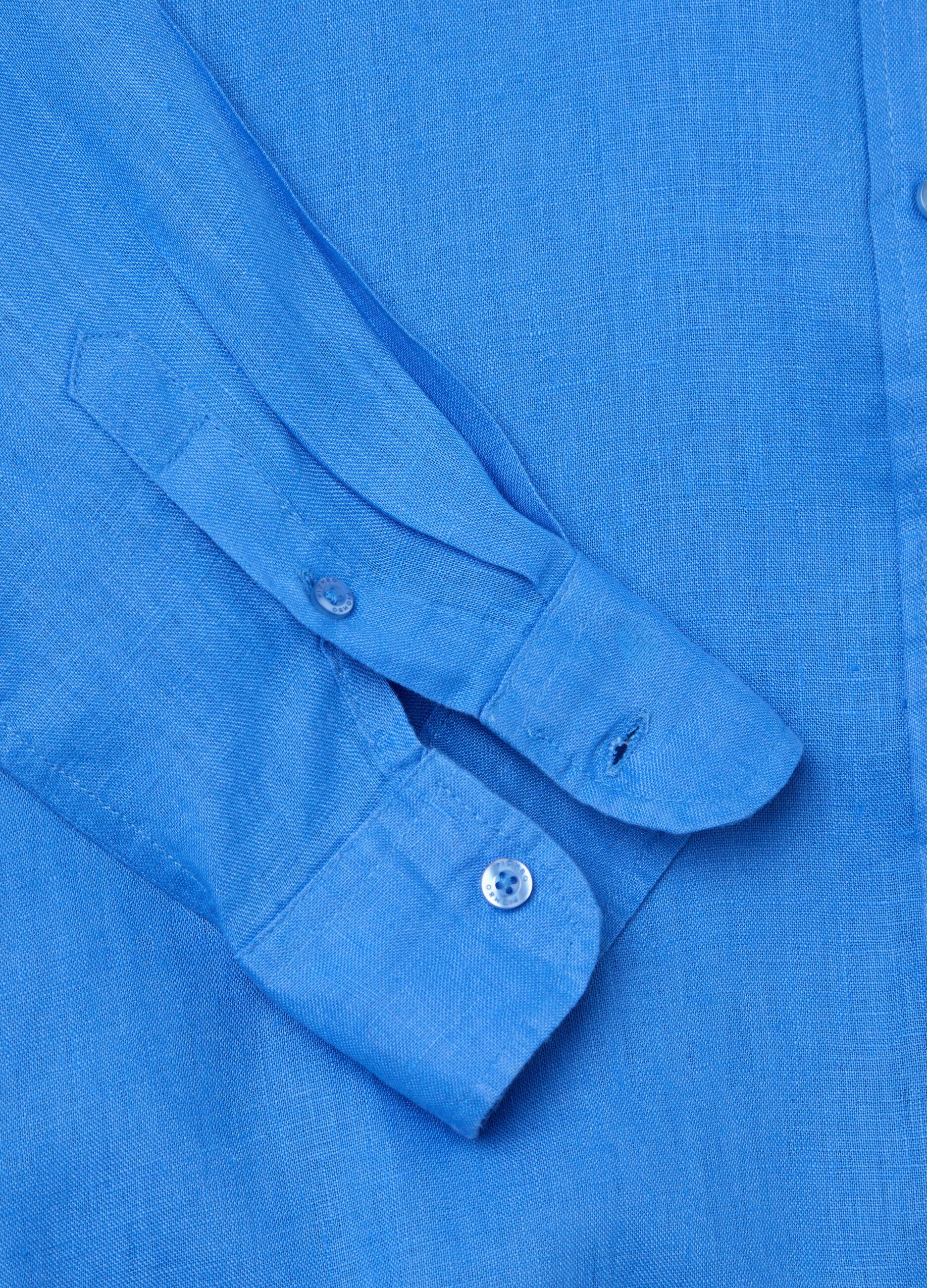 Light blue regular-fit shirt in linen