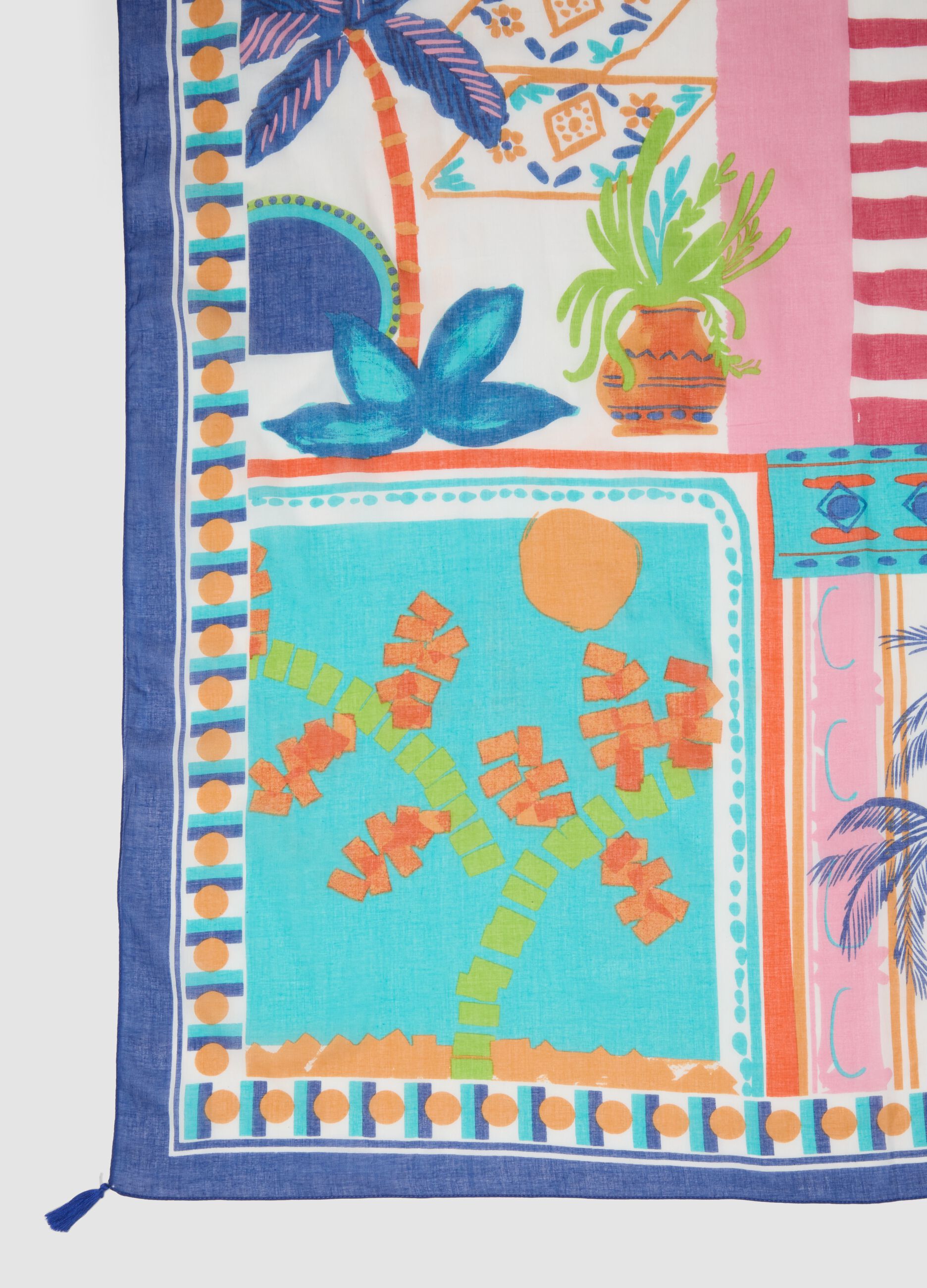 Multicoloured pure cotton pareo