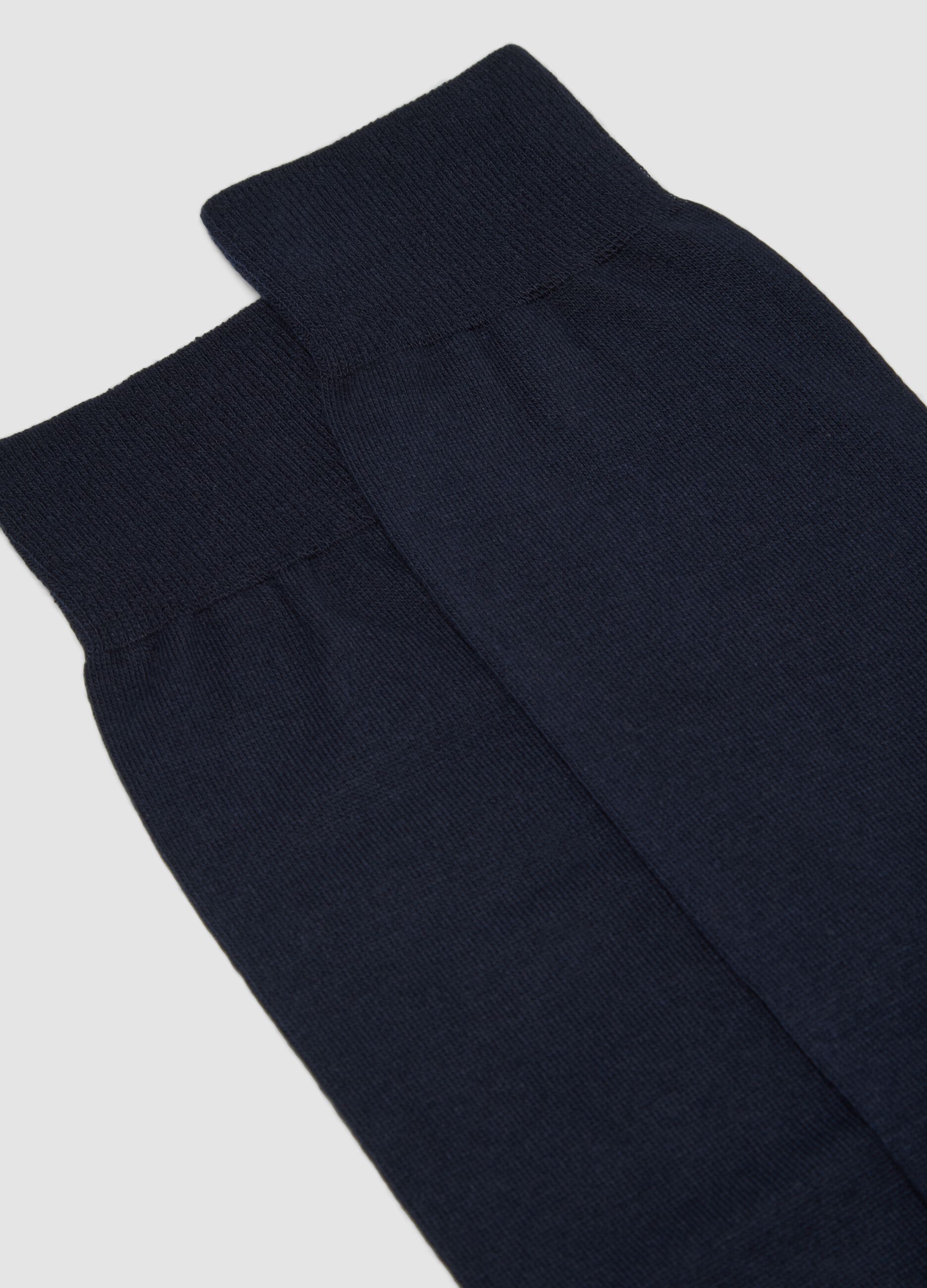 Blue long socks in stretch cotton