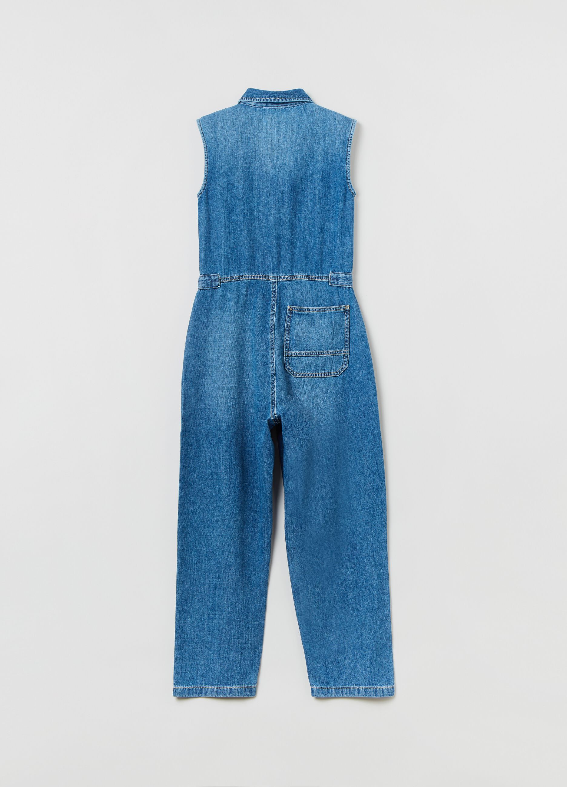 Tuta intera smanicata in denim_1
