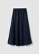 Denim skirt in cotton, linen and viscose blend with elasticated waist_0