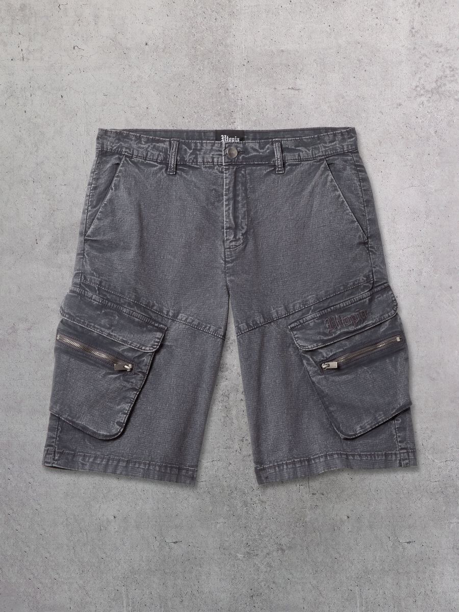 Cargo Shorts Washed Grey_0