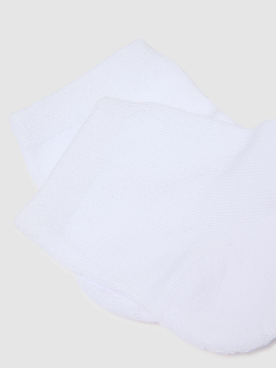 White regular fit cotton-blend sports socks tripack_2