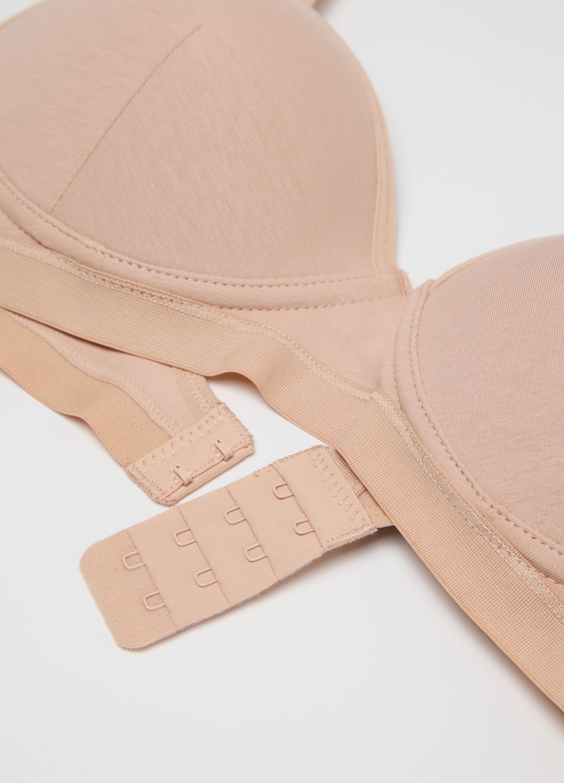 Nude padded full-coverage bra