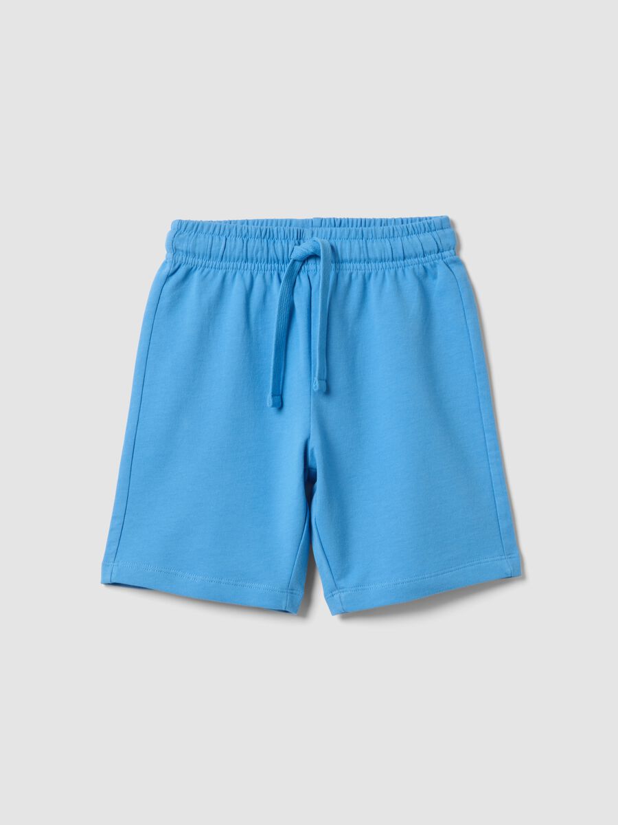 Shorts in puro cotone azzurri da bambino regular fit_0