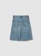 Girls' Regular Fit Blue Denim Cotton Shorts_1