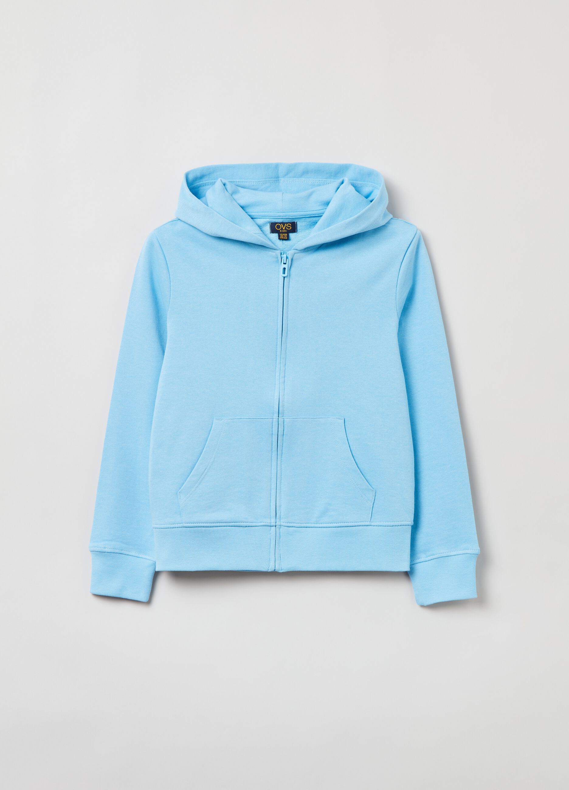 Fitness full-zip sweatshirt in French terry with hood