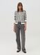 Striped cardigan with round neck_0