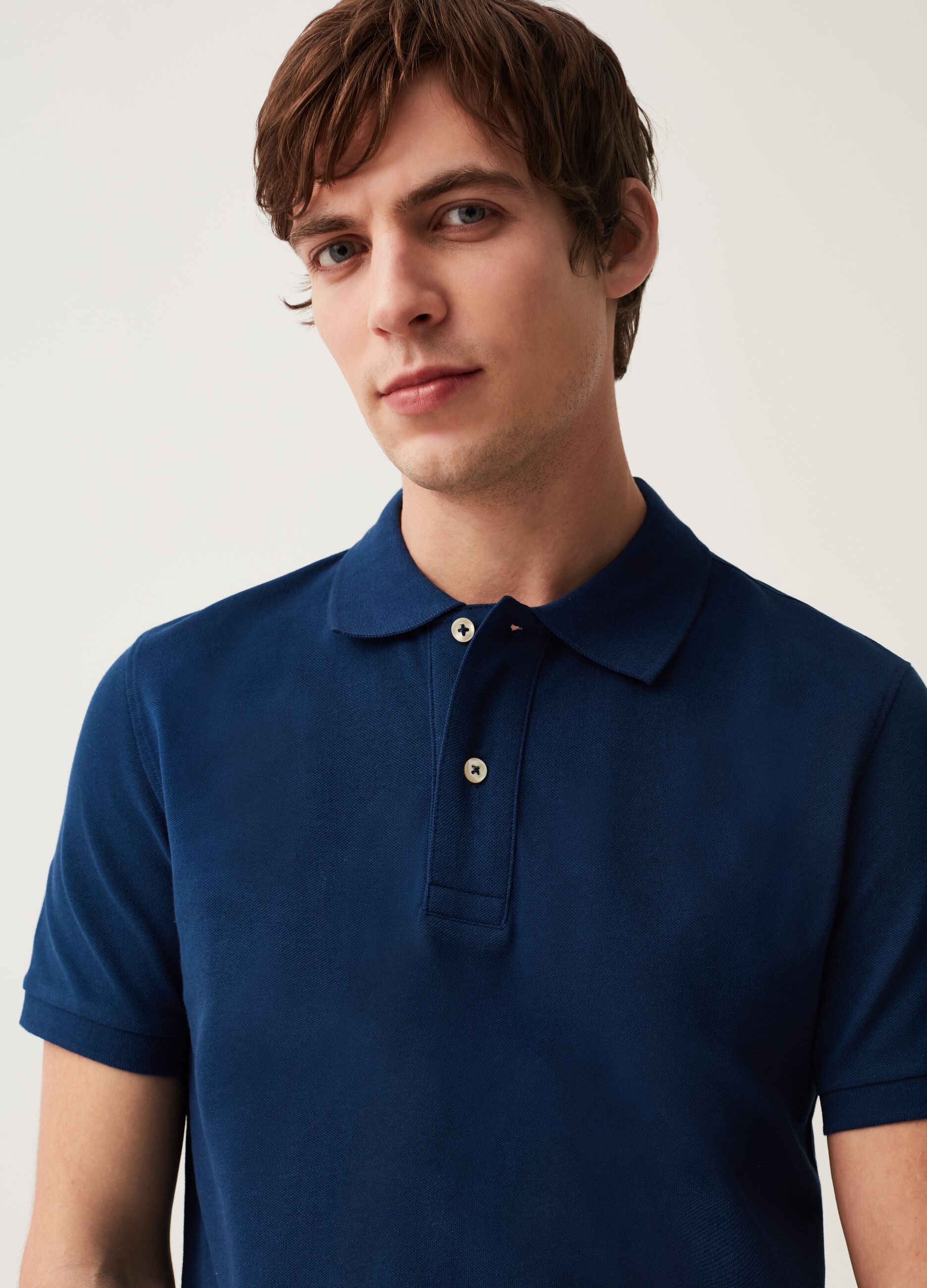 Organic cotton pique polo shirt