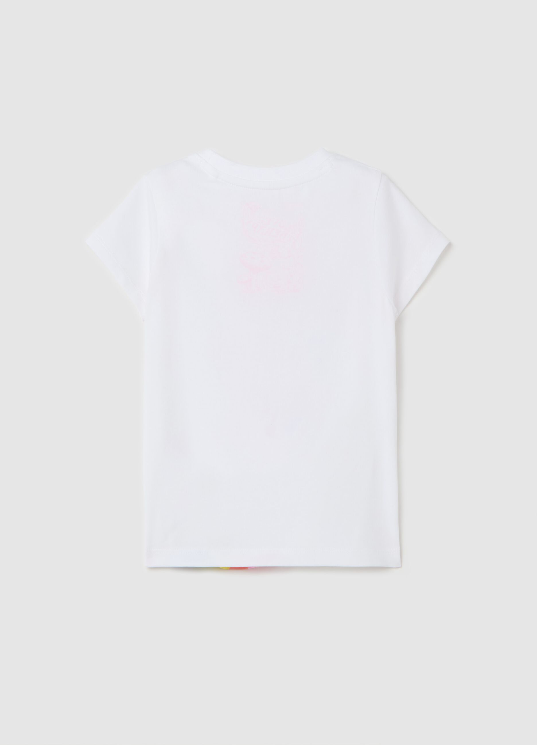 T-shirt with flowers and rainbow print