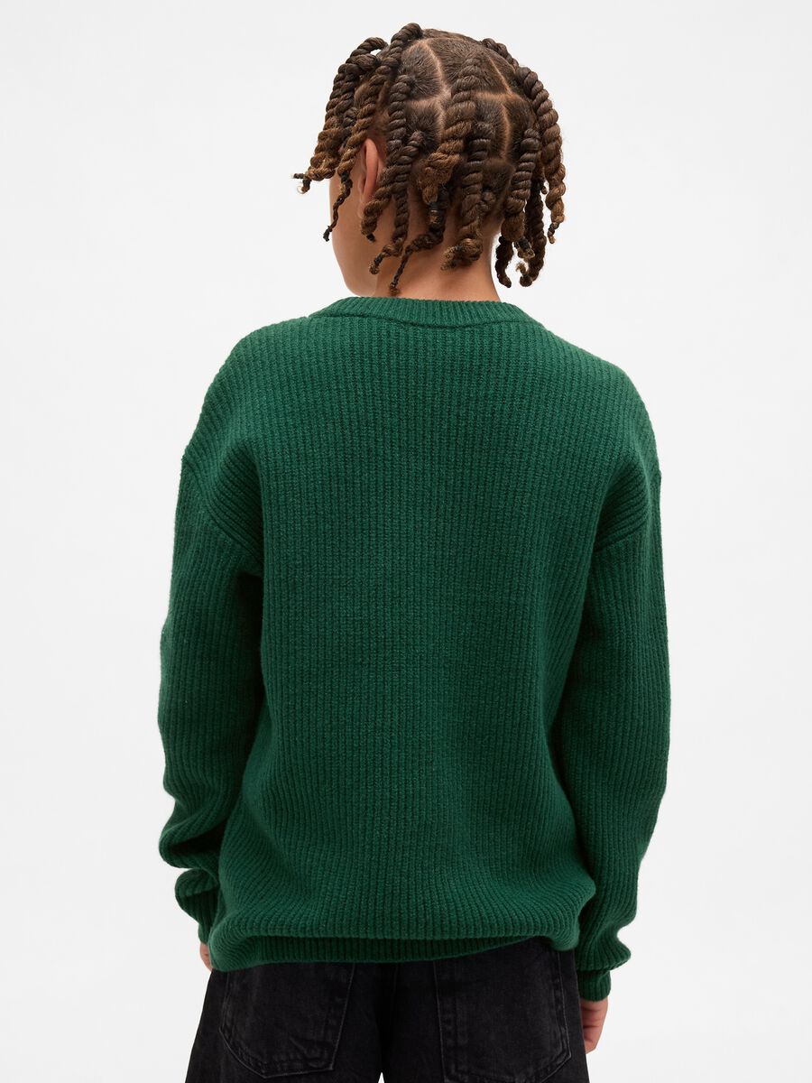 Maglione da bambino in misto cotone verde_1