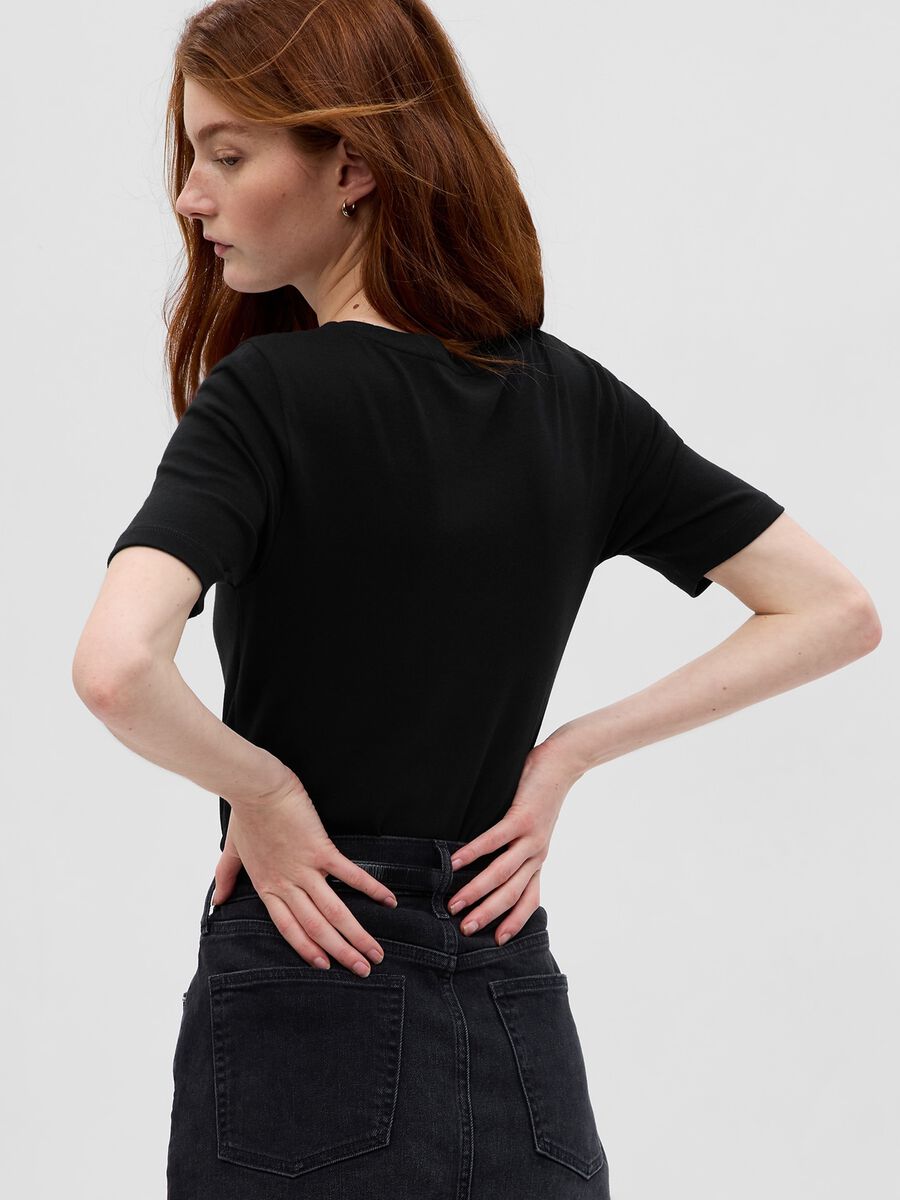 T-shirt in stretch cotton and viscose blend_1