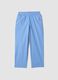 Light blue stretch cotton trousers_0