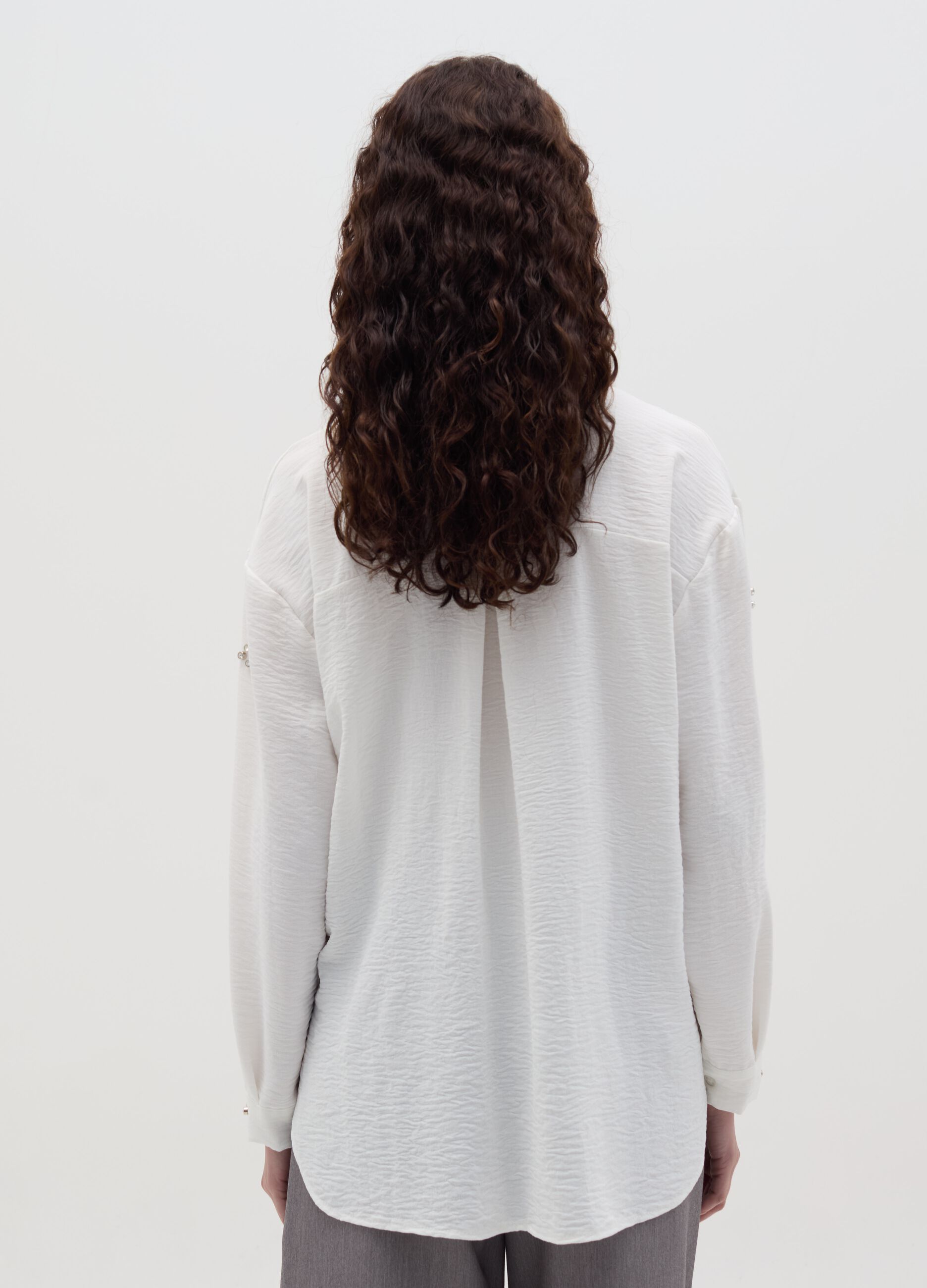 Shirt with diamanté applications