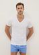 Pure cotton white V-neck regular fit T-shirt_0