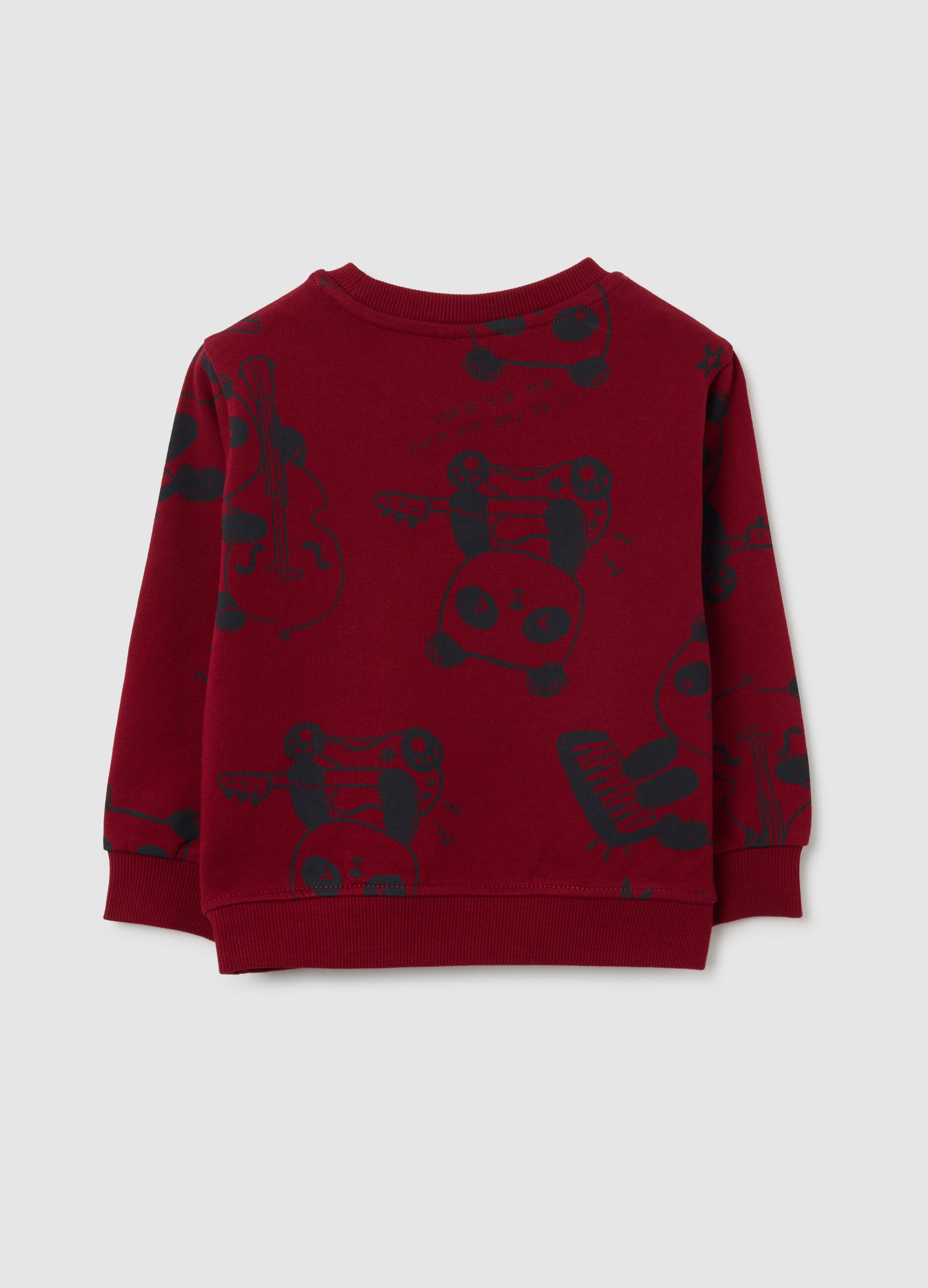 Felpa da bambino in puro cotone rosso regular fit