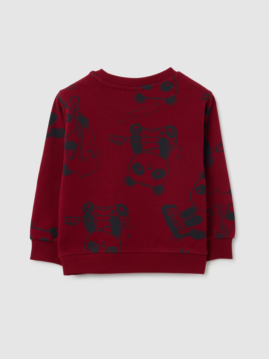 Felpa da bambino in puro cotone rosso regular fit_1
