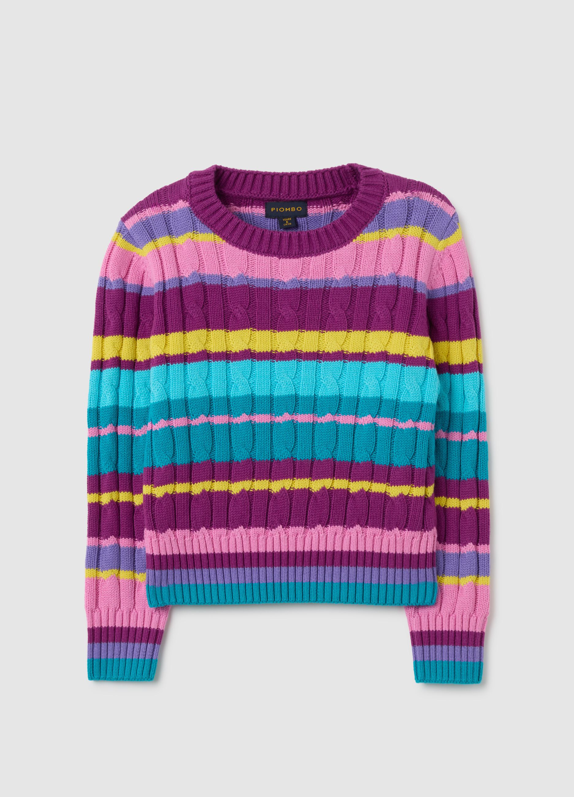 Girls' multicolour regular fit pure cotton sweater
