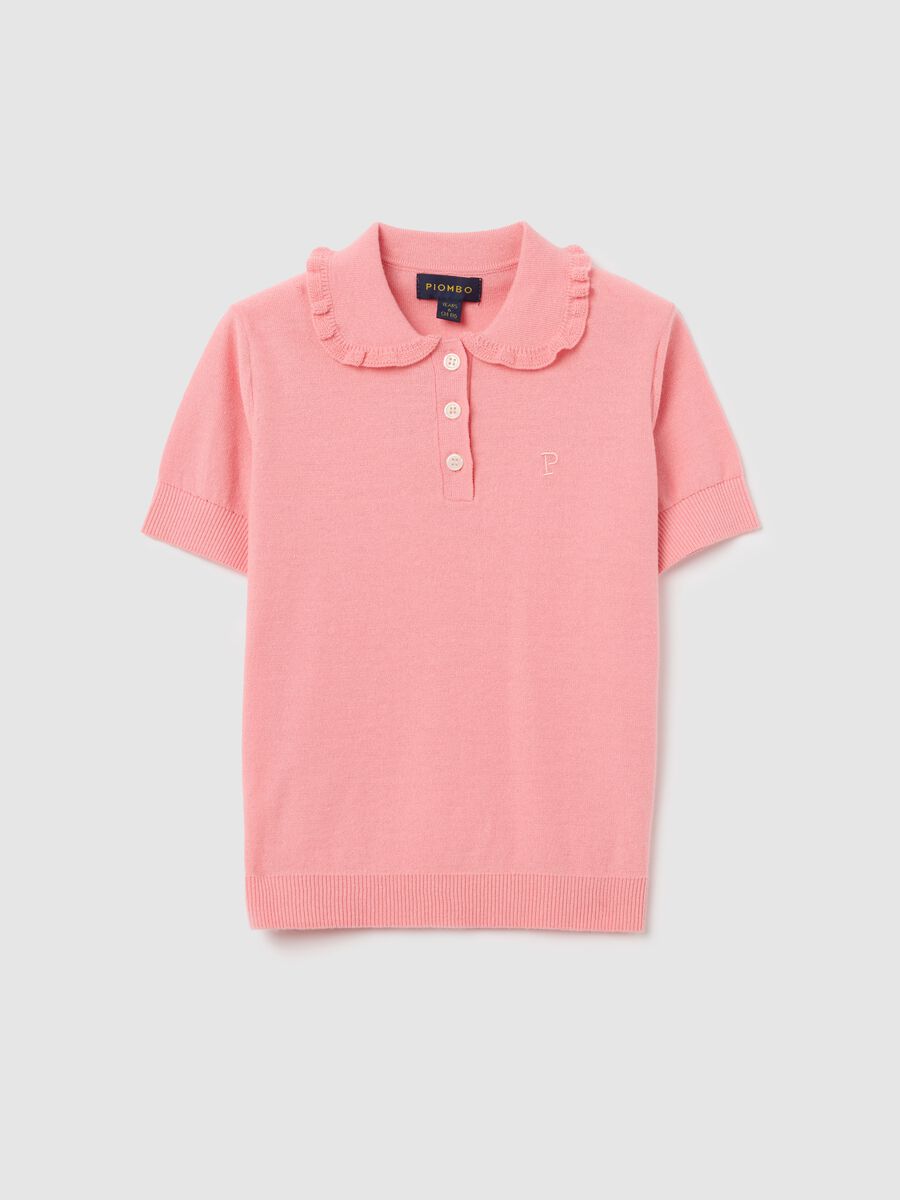 Knit polo shirt with logo embroidery_3