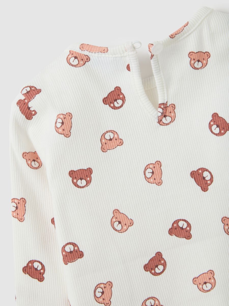 T-shirt da bambina in cotone elasticizzato multicolor regular fit con stampa_3