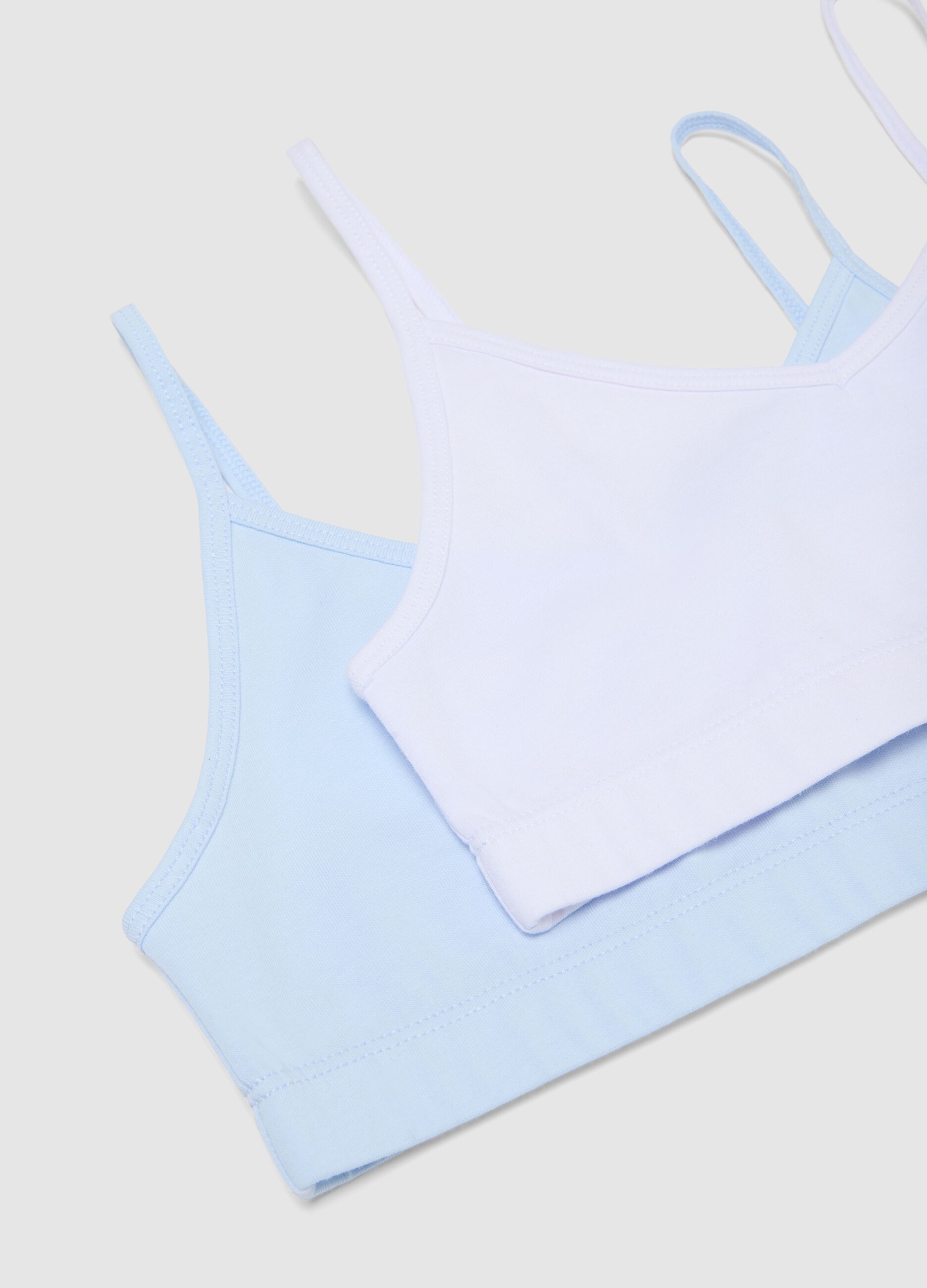 Multicoloured Stretch Cotton Girl's Bra Twinpack