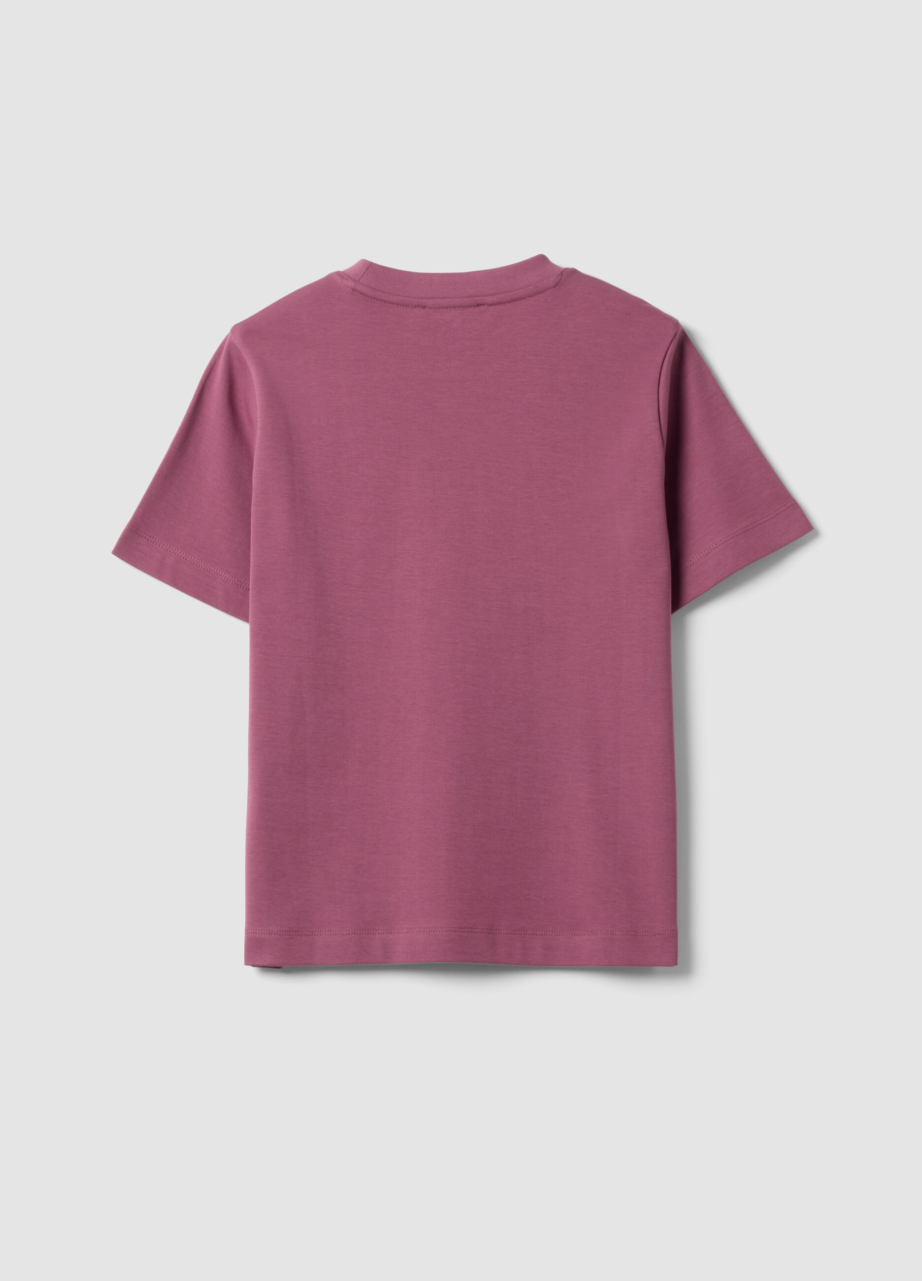 Pink relaxed-fit pure cotton short-sleeve T-shirt