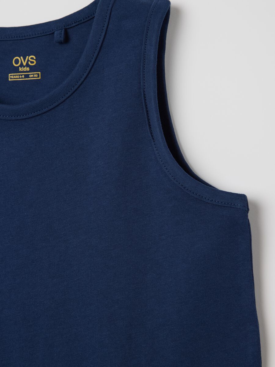 Blue pure cotton vest for boys_2