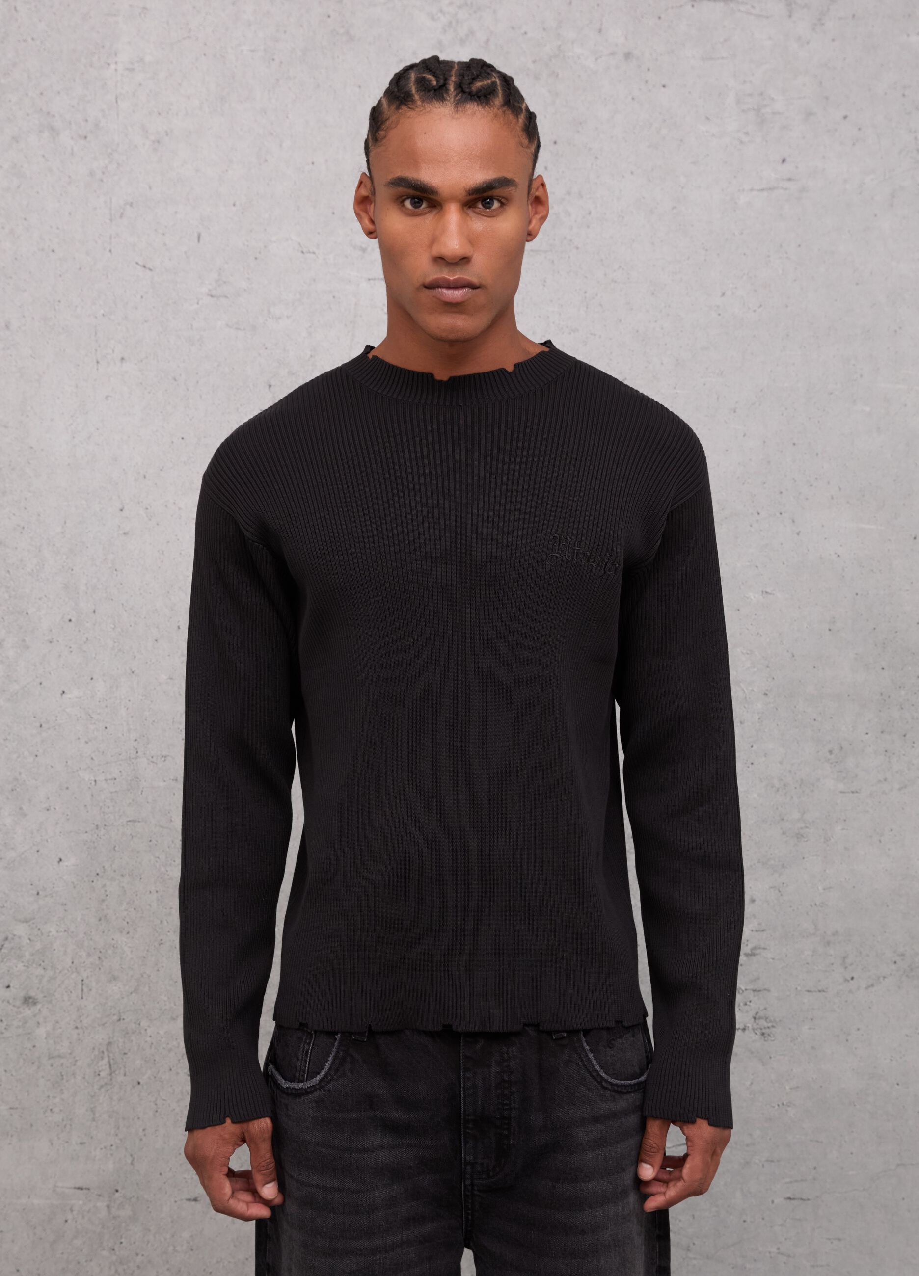 Light Knit Crewneck Black