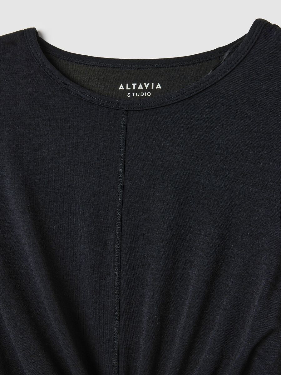 Technical fabric cropped T-shirt with crossover ALTAVIA STUDIO_5