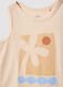 Beige organic cotton baby pyjama set with vest top and shorts_2