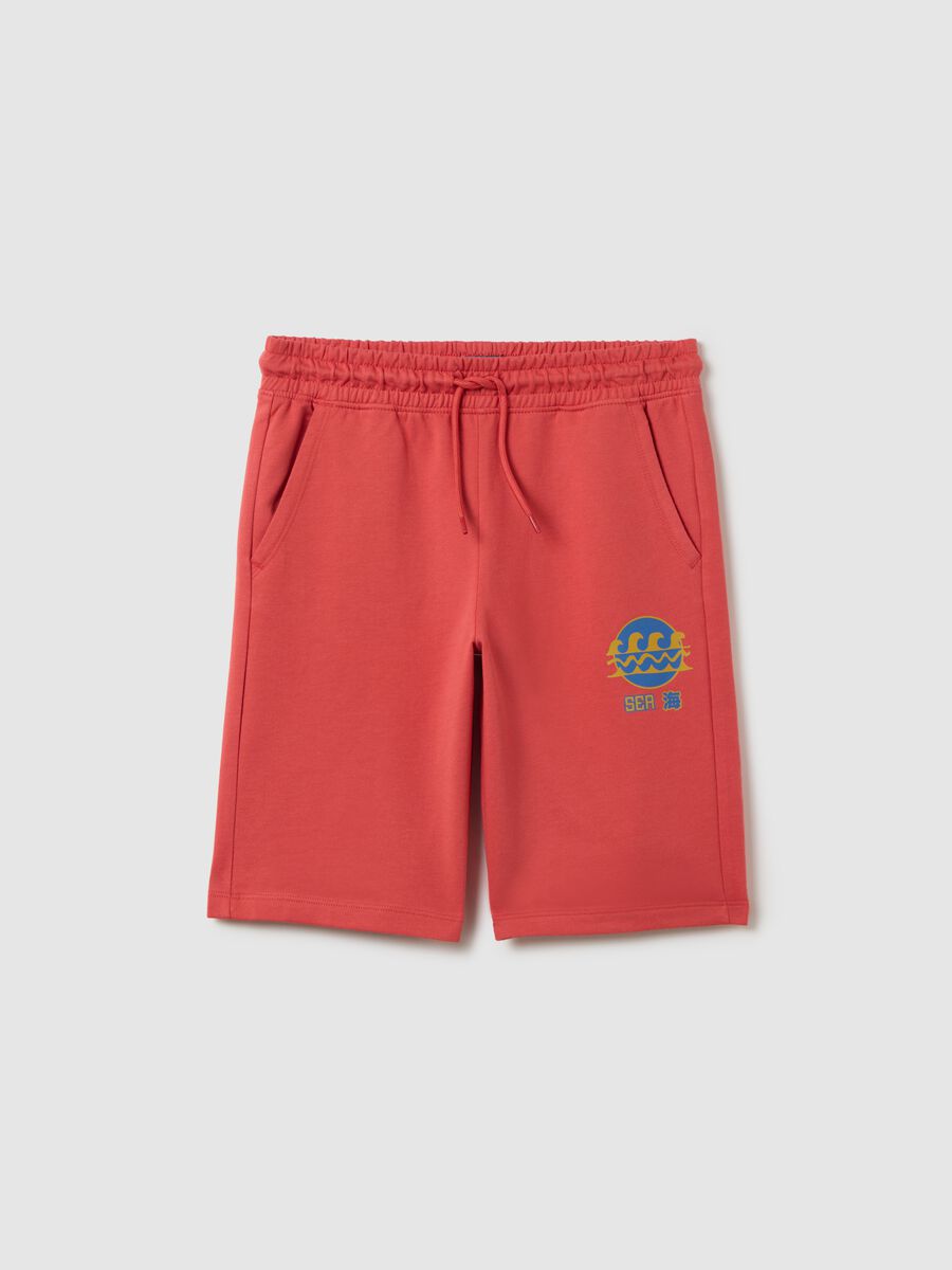 OVS Kids Red Pure Cotton Shorts_0