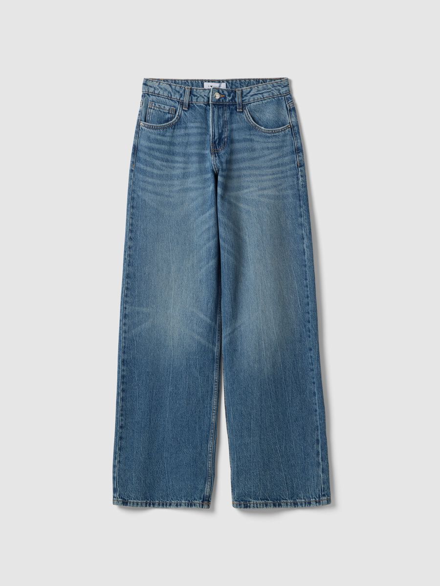 Blue denim boyfriend jeans in pure cotton_4