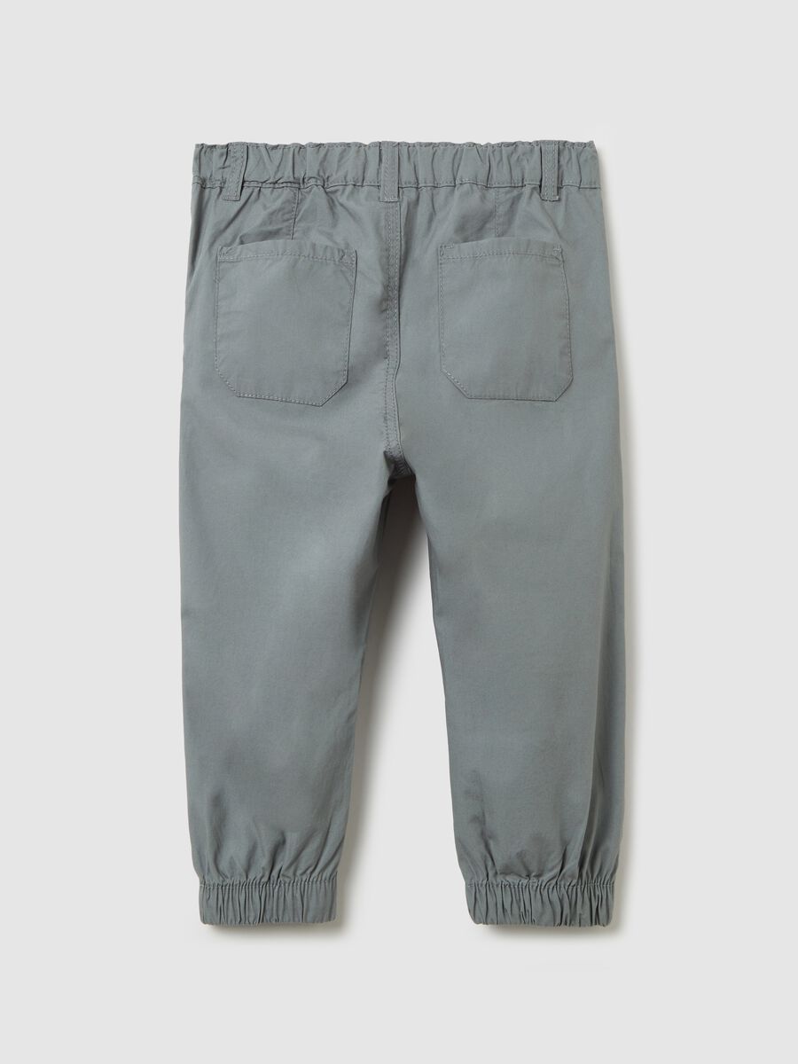 Poplin trousers with elasticated edging_1