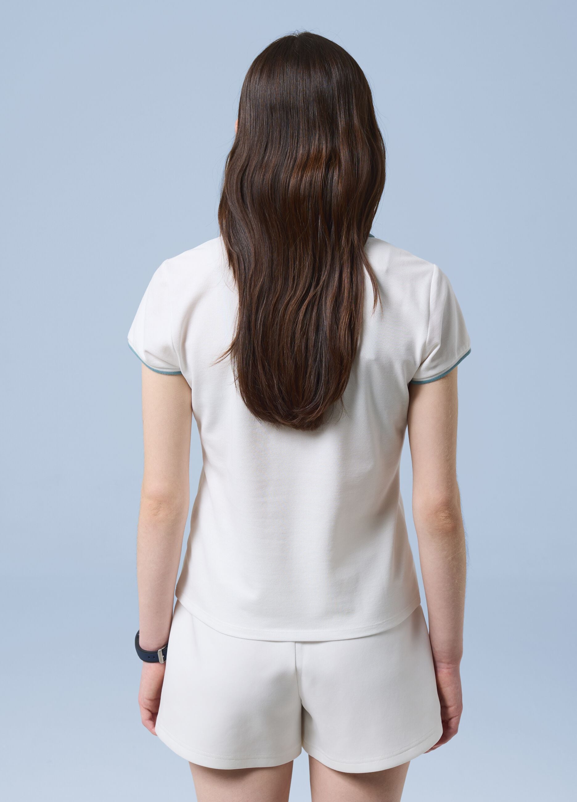 White ALTAVIA SAILING stretch cotton polo shirt