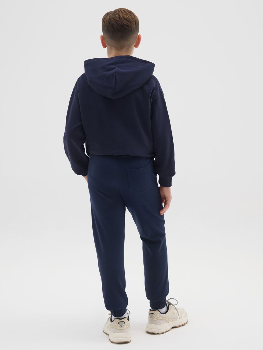 Boys' pure cotton blue jogger trousers in regular fit_1